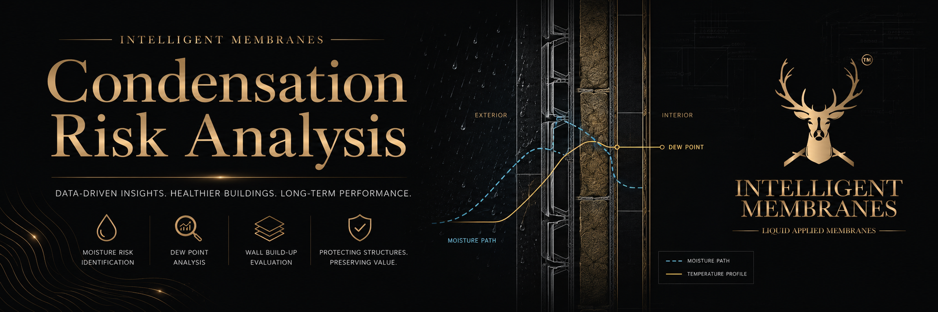 Condensation risk analysis — moisture risk, dew point and wall build-up evaluation by Intelligent Membranes