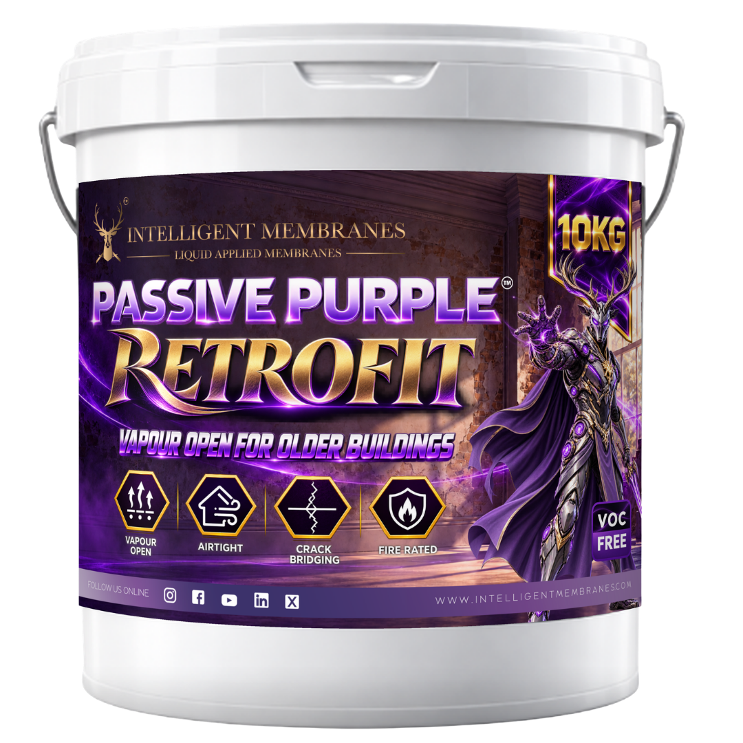 Passive Purple Retrofit – Pintura hermética para rehabilitación (10 kg) – Aplicación por aspersión o rodillo