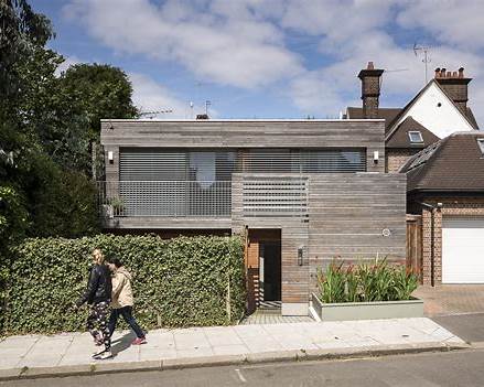 Contemporary Passivhaus house in the UK showcasing energy-efficient construction and sustainable architecture principles