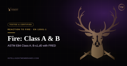 Passive Purple fire performance — ASTM E84 Class A and EN 13501-1 Euroclass