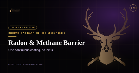 Passive Purple radon and methane ground-gas barrier — one continuous coating