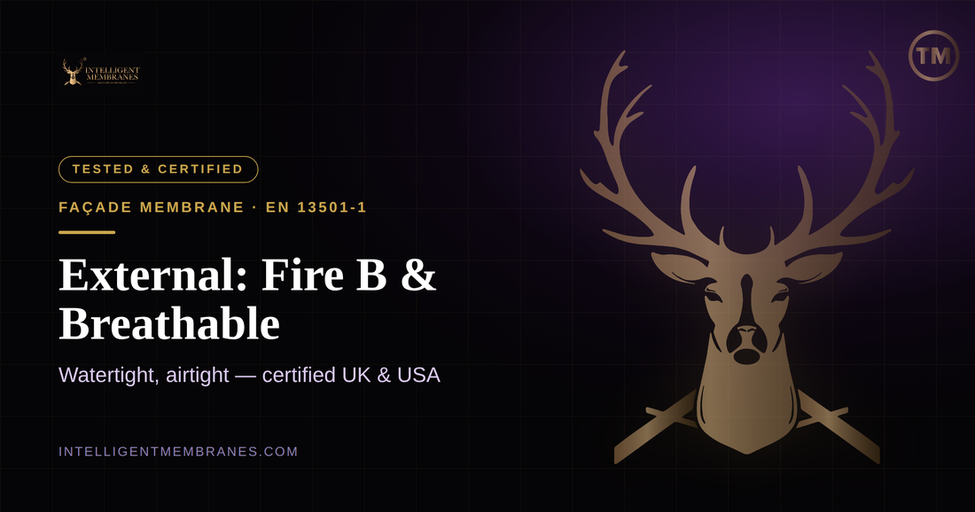 Passive Purple External — fire class B, watertight and breathable façade membrane