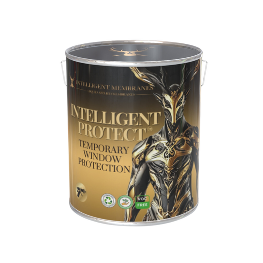 Spray window protection that is applied wet and removed when dry and the project is complete