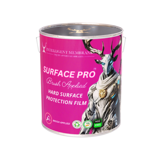 eco paint on construction protection that is liquid applied and dries hard to protect goods. it is then removed when ready to leave a clean product
