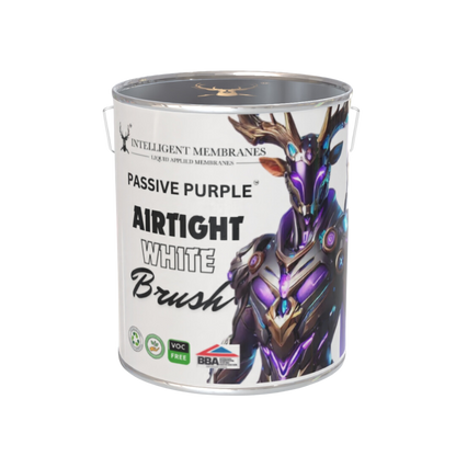 white airtight paint that is brush applied airtight paint that has fibres in to span and large gaps to make any form of construction airtight