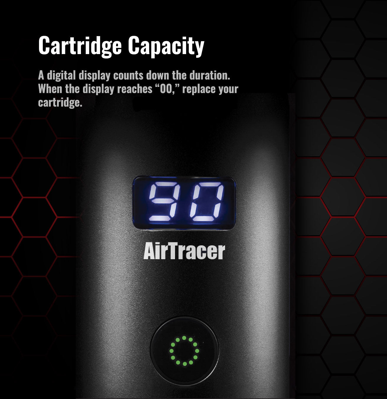 a smoke pen led light showing how much it has left