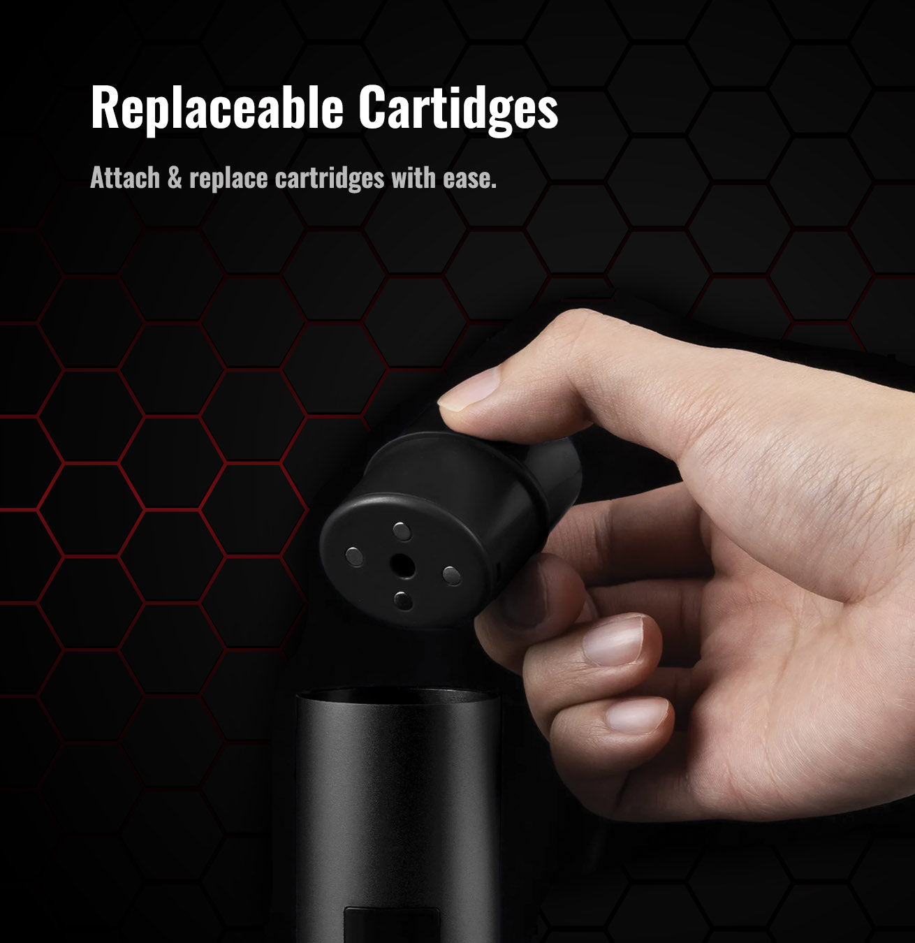 showing a smoke pen getting a new cartridge