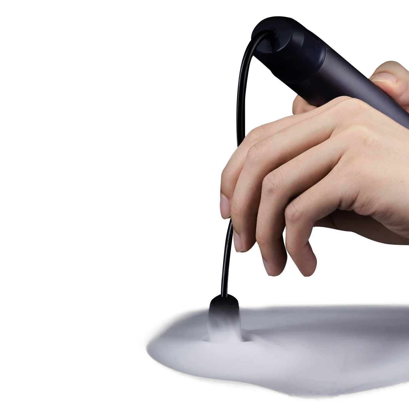 hand held smoke pen being used