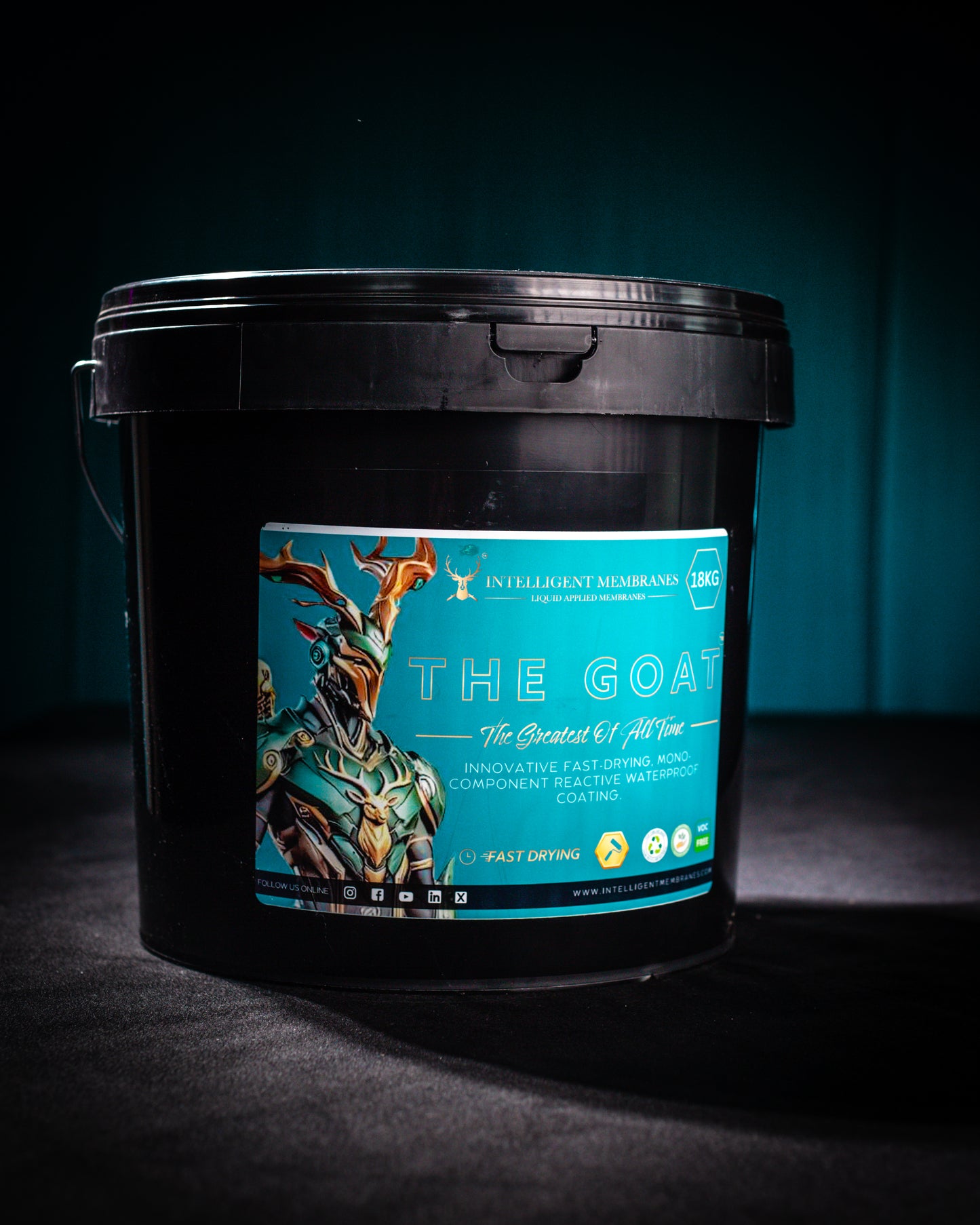 Pintura de revestimiento flexible e impermeable The Goat (18 kg) – Rodillo 