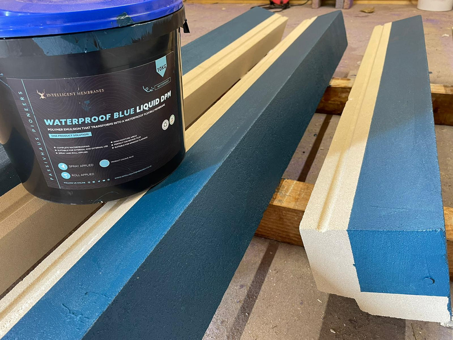 “Liquid DPC applied to external window sill for damp protection.”