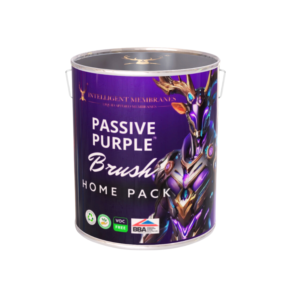 Passive Purple brush applied airtight paint that has fibres in to span and large gaps to make any form of construction airtight