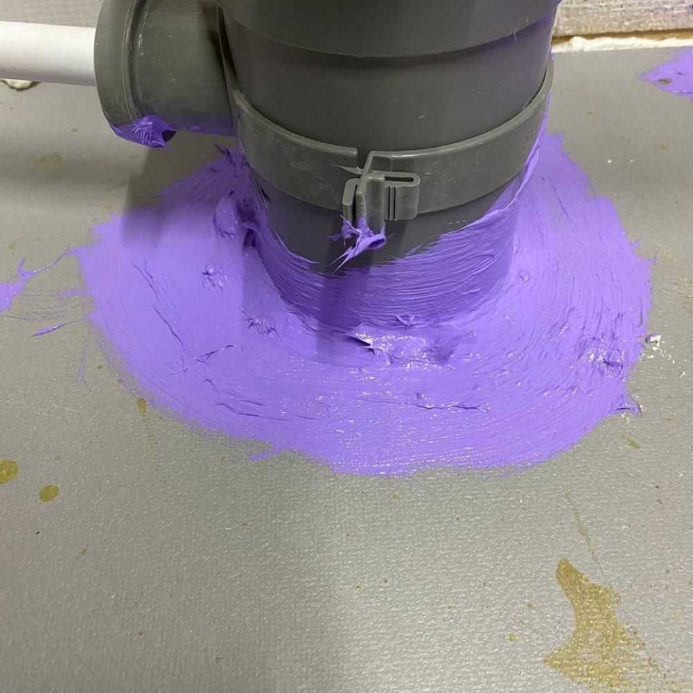 service pipe airtight paint that is brush applied to make an airtight seal