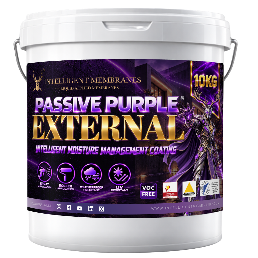 Passive Purple External Airtight Fire Rated Façade Waterproofing Membrane (10kg) - Spray / Roller