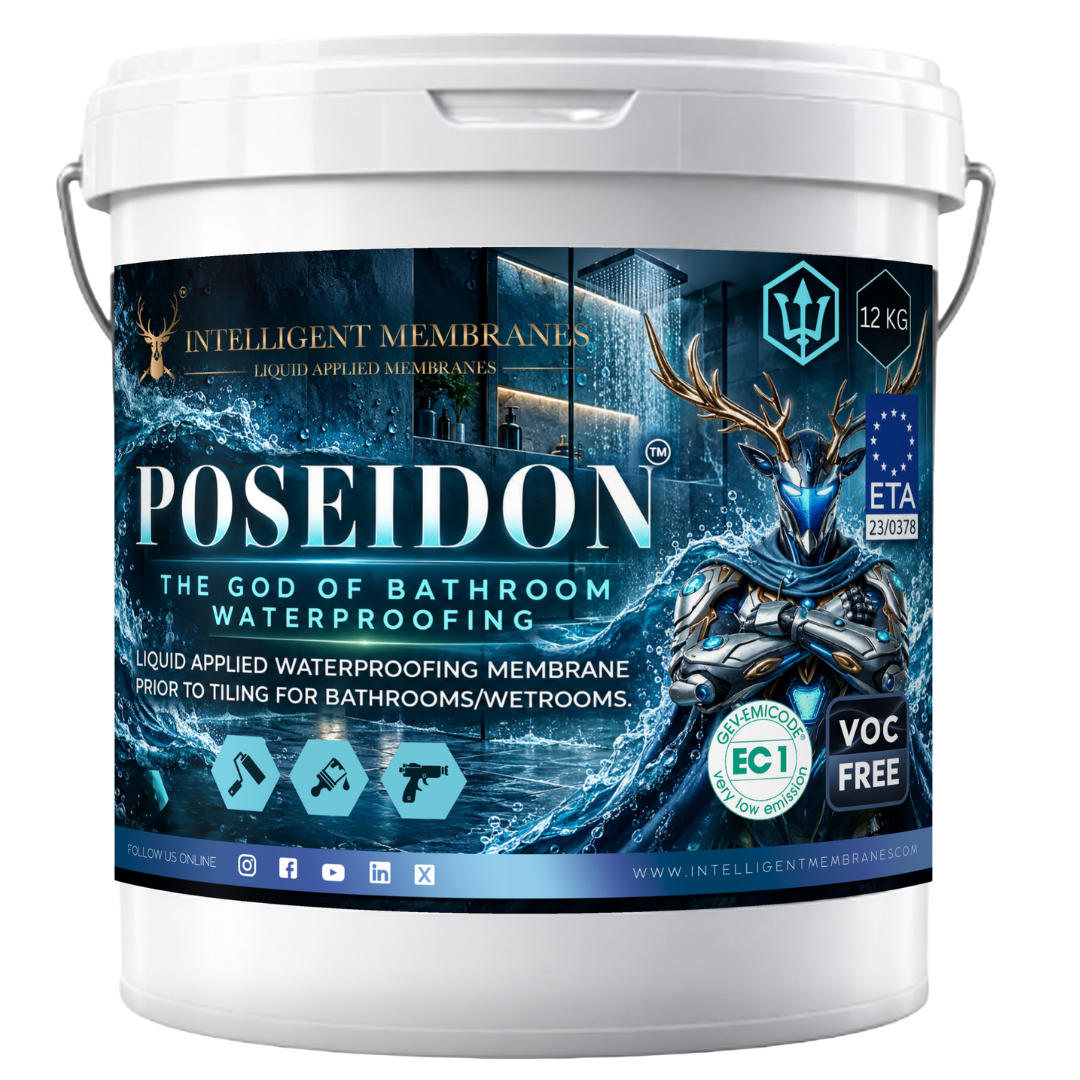 Poseidon - Bathroom & Wetroom Waterproofing Membrane Paint (6kg, 12kg) - Spray / Roller