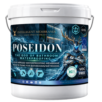 Poseidon - Bathroom & Wetroom Waterproofing Membrane Paint (6kg, 12kg) - Spray / Roller