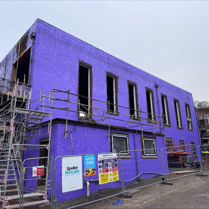 Passive purple being used on a retrofit school project