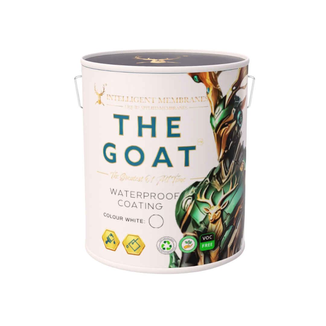 The GOAT 7.5kg thicker grade flexible waterproof coating paint — solar reflective white, brush or poured