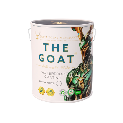 The GOAT 7.5kg thicker grade flexible waterproof coating paint — solar reflective white, brush or poured