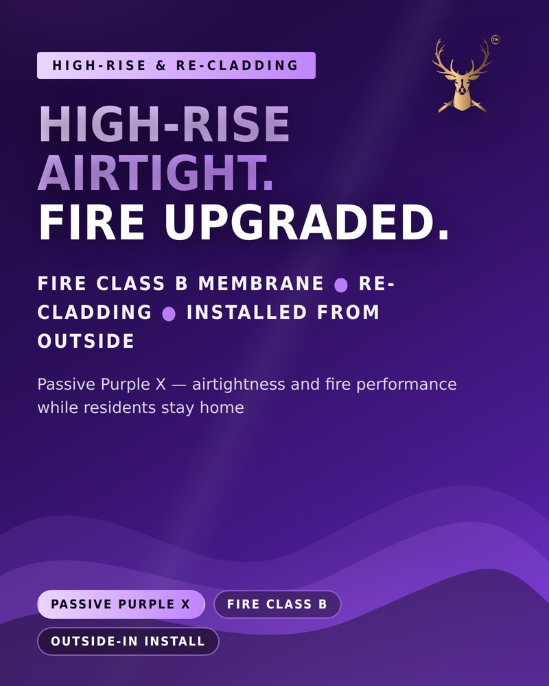High-rise airtightness and fire protection — Passive Purple X (mobile banner)