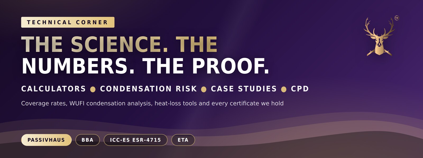 Technical Corner - airtightness calculators, condensation risk analysis, case studies and certifications