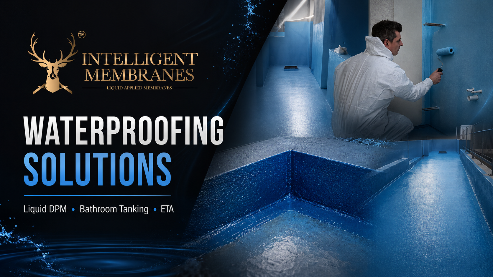 Bathroom waterproofing and liquid DPM solutions — liquid waterproof membranes for wetrooms, basements, roofs and balconies